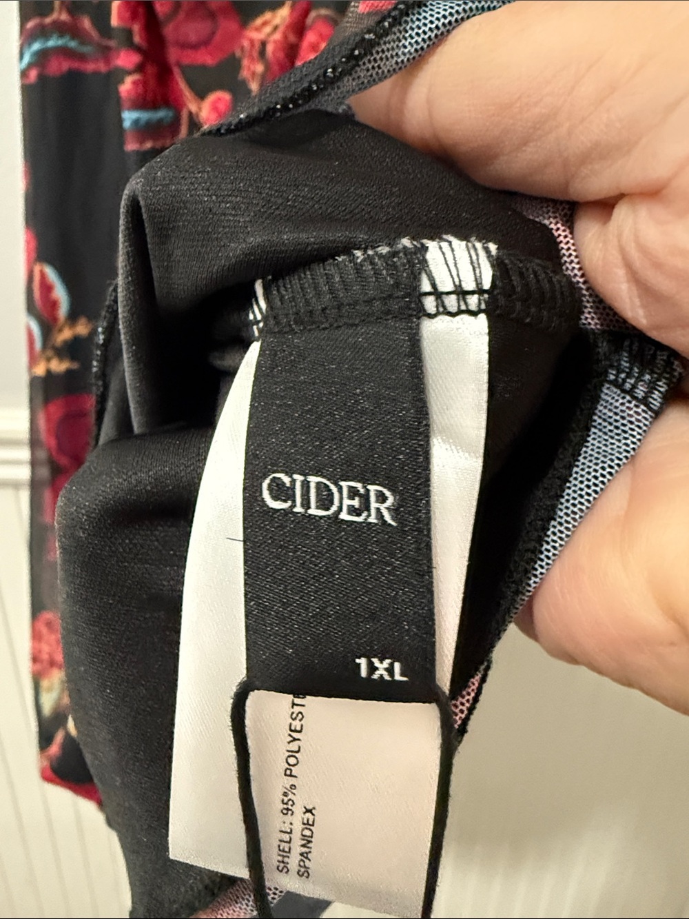 Cider Black Midi Slip Dress with Red Floral Print - Picture 4 of 5